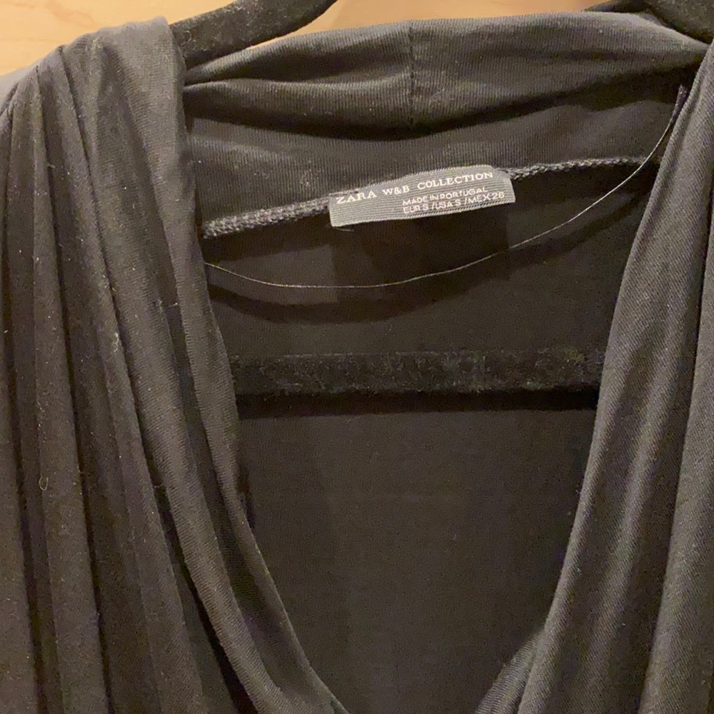 Zara w&b collection black sleeveless blouse